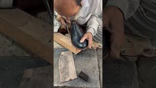 Making monkstarp in calf leather handmade bespoke asmr leathercraft cuttingskills diy usa [upl. by Ezirtaeb]