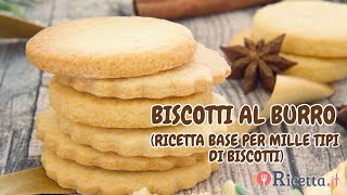 Biscotti al burro  Ricettait [upl. by Forcier494]