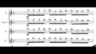 René Wohlhauser  Quartet for Flute Clarinet Violin and Violoncello No 1 with score [upl. by Rehtnug]