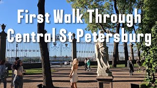 Russian Americans Travel to Russia  Ep 2 First Walk Through Central St Petersburg [upl. by Adnohser]