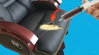 Your sofa will last a lifetime if you do this EASY AND FAST DIY LEATHER REPAIR [upl. by Eisinger840]