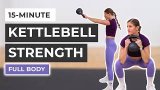 15Minute Beginner Kettlebell Workout All Standing No Repeat [upl. by Matthia853]