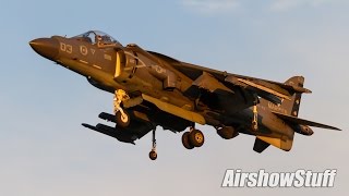 USMC AV8B Harrier II Twilight Demonstration  EAA AirVenture Oshkosh 2015 [upl. by Sirah827]