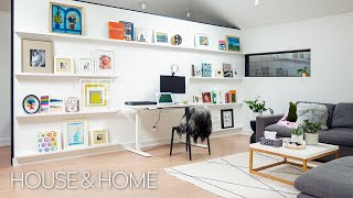 Makeover Garage Transformed Into Modern Home Office And Entertainment Space [upl. by Lethia]