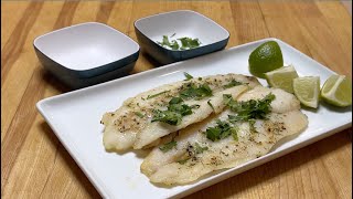 POISSON BLANC À LAIL ET CITRON VERT DANS AIR FRYER RECETTE FACILE WHITE FISH WITH GARLIC AND [upl. by Ettegroeg]