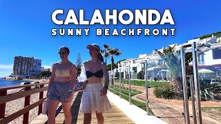 Calahonda Beachfront Mijas Spain Sunny Day Walk Costa del Sol  Málaga 4K [upl. by Ariom17]