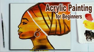 Acrylic Painting  Double Exposure African Woman Easy Painting [upl. by Ailongam]