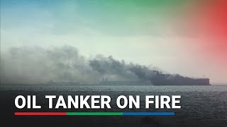 Singapore says two oil tankers caught fire crew rescued  ABSCBN News [upl. by Ayt725]