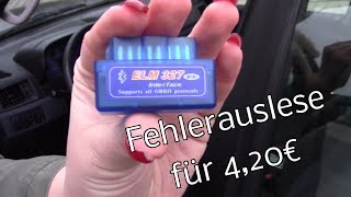 Fehlerspeicher im Auto über OBD2BluetoothStecker für 420€ selbst auslesen [upl. by Bobbi]