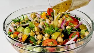 Mediterranean Chickpea Salad Recipe [upl. by Airretal]