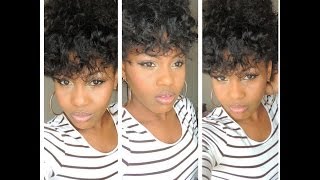 Bantu Knots Fluffy Faux Hawk on Blown out Natural Hair [upl. by Suirtimid961]