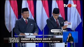 Pernyataan Penutup PrabowoSandi Kami Berkomitmen Tidak Mengambil Gaji Jika Mendapat Amanah Ini [upl. by Dawna54]