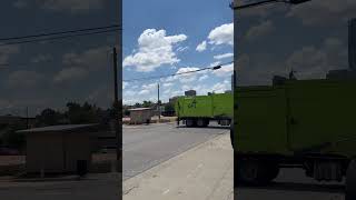 GFL Environmental garbage truck picking up a dumpster in Oklahoma City [upl. by Odlauso]