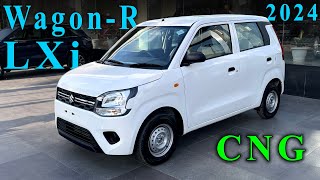 WagonR Lxi CNG 2024  Features  Petrol Mileage  CNG Mileage  Interior  Exterior  Price [upl. by Aidin]