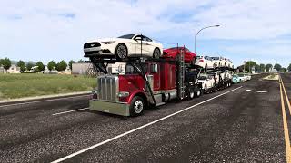 Hauling cars in F3D Moddings 389 Car Hauler  American Truck Simulator [upl. by Dareen]