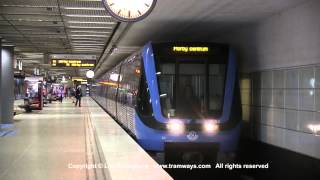 SL Tunnelbana  Metro at Danderyds sjukhus Stockholm Sweden [upl. by Kajdan]