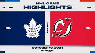 NHL Highlights  Maple Leafs vs Devils  October 10 2024 [upl. by Acinod]