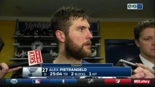 Alex Pietrangelo says Blues played pretty well overall [upl. by Spanos]