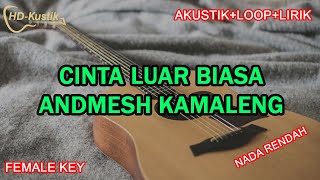 CINTA LUAR BIASA  ANDMESH KAMALENG  KARAOKE AKUSTIKLOOPLIRIK  FEMALE KEY [upl. by Hgielime]