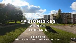 Fabioniskes  Vilnius  Lithuania  Streets sights and people  4K 60 FPS  x8 [upl. by Myrta]