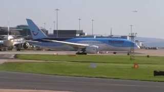 Thomson 787 Dreamliner GTUID On TOM118 Taxing And Takeing Off At Manchester Airport 03052014 [upl. by Lindeberg420]