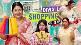 Rs 500 Diwali Shopping Challenge With Anantya  Diwali Shopping  CookWithNisha [upl. by Calla458]