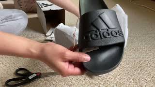 Adidas Adilette aqua slides UNBOXING [upl. by Dickey]