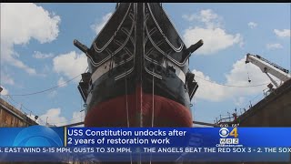 USS Constitution Undocks After 2 Years Of Restoration Work [upl. by Navada]