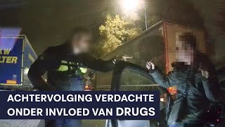 Politie  Achtervolging  Rijden onder invloed van drugs  Rijden met een ongeldig rijbewijs [upl. by Nnazus125]