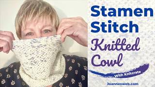 Knitcrate StameN Stitch Cowl Knitting Pattern  Video Tutorial and Instructions [upl. by Cazzie]