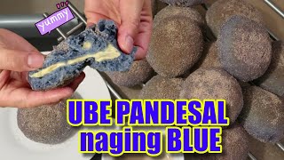 UBE PANDESAL WITH CHEESE NAGING KULAY BLUE  BAKIT NAGKAGANON  PINAY in 🇸🇪 [upl. by Genny]