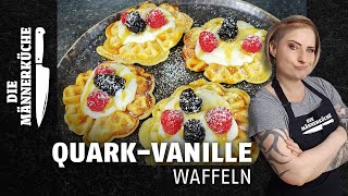 🧇 QuarkVanille Waffeln  funktioniert auch ohne Waffeleisen [upl. by Adlesirk]