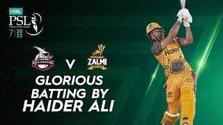 Glorious Batting By Haider Ali  Lahore Qalandars vs Peshawar Zalmi  Match 9  HBL PSL 7  ML2T [upl. by Gnud]