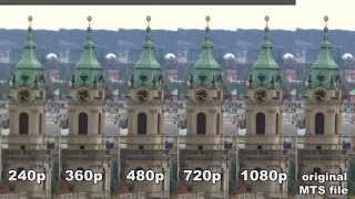 Comparison of quality settings on Youtube  240p 360p 480p 720p 1080p  original MTS file [upl. by Intosh]