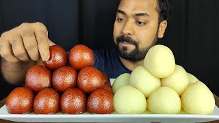 DESSERTS 😋 HUGE GULAB JAMUN SPONGE RASGULLA ASMR MUKBANG EATING SHOW  FOOD VLOG  liveToEATT [upl. by Anialahs]