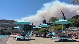 Rhodes forest fire seen from Lindos resort [upl. by Elna559]