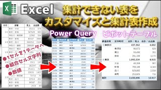 【Excel】集計できない表をカスタマイズと集計表作成【Power Query】【ピボットテーブル】【エクコペ】 [upl. by Geralda840]