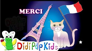 Merci Oui Oui S’il Vous Plaît learn simple French  Cricket Song by DidiPop Kids [upl. by Olegna774]