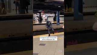 Wannabe Superhero Leaps Over NYC Subway Tracks Shorts [upl. by Adnaerb761]