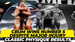 Chris Bumstead wins number 5 despite major injury  2023 Mr Olympia classic physique results [upl. by Birdt421]