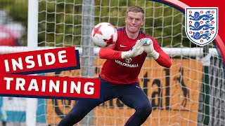 Euro U21 training session with Englands Goalkeepers  Inside Training [upl. by Zimmermann]