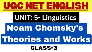 Noam Chomsky Theory of Language  Linguistics in English literature UGC NET English Literature [upl. by Narret]