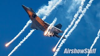 F22 Raptor with FLARES  Cleveland National Airshow 2023 [upl. by Till]