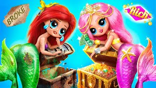 Rich vs Broke Mermaids  31 DIYs for LOL [upl. by Lonee]