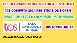 TCS Off Campus Hiring 2024  TCS CodeVita  Any Students Eligible  No  Criteria [upl. by Ynelram]