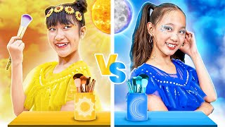 Day Girl vs Night Girl With One Colored Makeover Challenge  Baby Doll TV [upl. by Audras133]