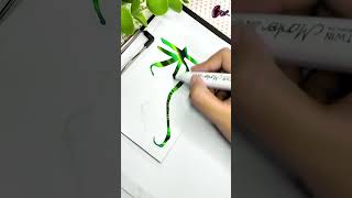 Easy and Beautiful Arabic Calligraphy  part95  C for Color cforcolor calligraphy [upl. by Anuahc970]