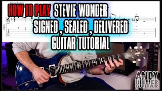 Stevie Wonder Signed Sealed Delivered Guitar Tutorial [upl. by Akehsar]