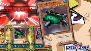 1 CARD COMBO INFINITE DAMAGE CATAPULT TURTLE FTK IN YUGIOH MASTER DUEL [upl. by Nemzzaj119]