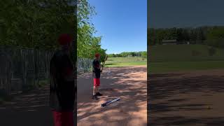 Cutting a softball with the new Vanilla Gorilla cutit softball homerun demarini bp slowpitch [upl. by Brechtel]